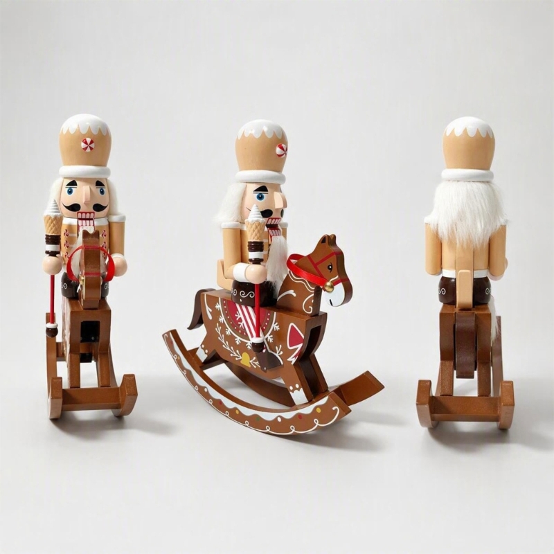 Nutcracker Figurine - Décoration casse-noisette cheval à bascule avec