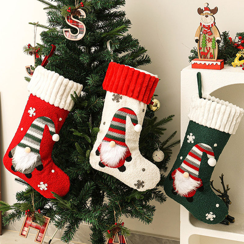 Christmas Stocking Hanging - Nouvelle décoration de Noël en peluche,