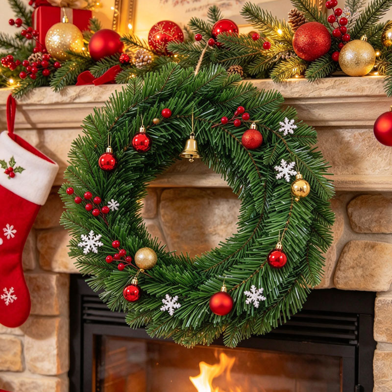 Guirlande de Noël en pin vert, - Tinsel Garland Decoration avis et prix